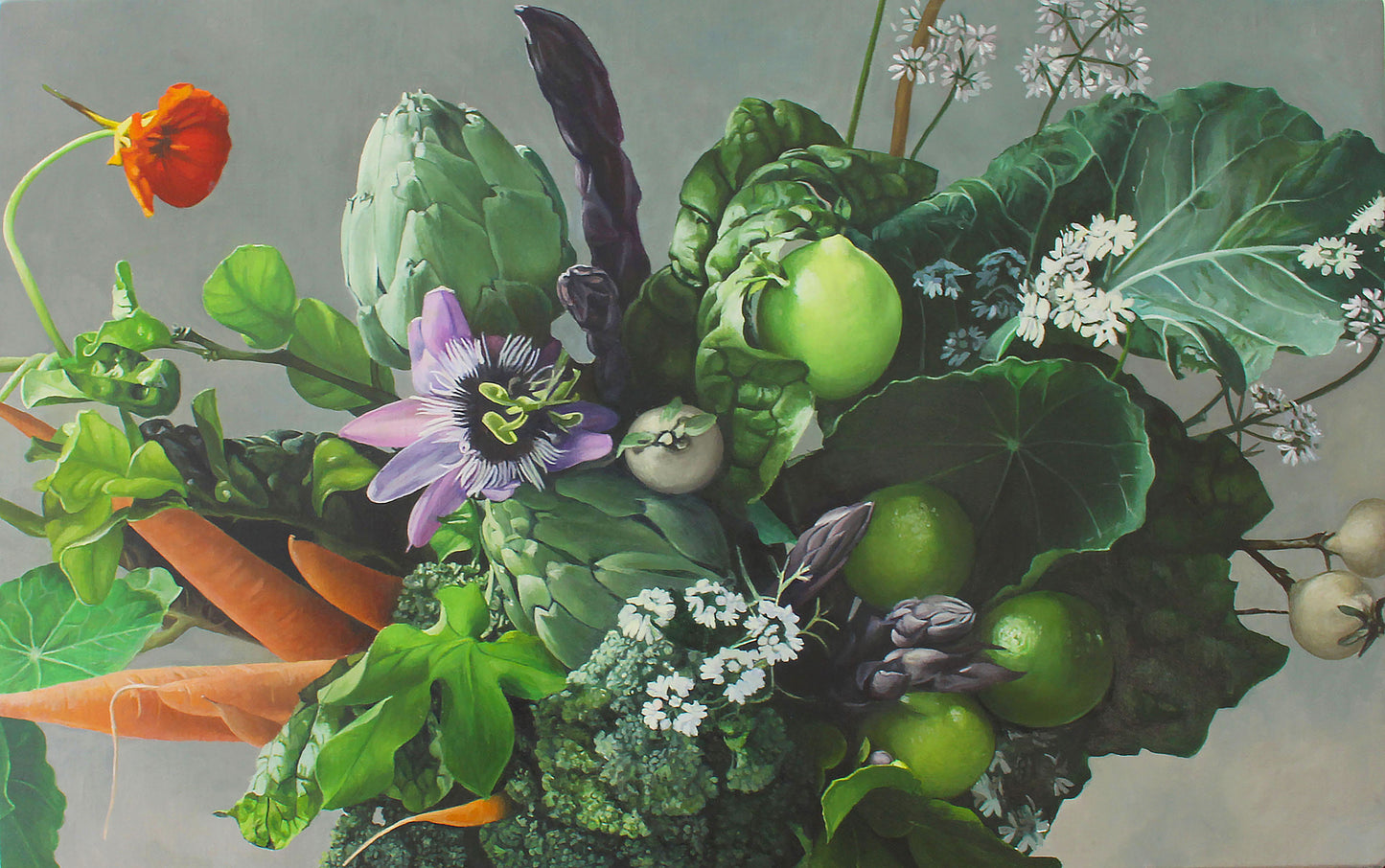 Garden salad, passionflower, lime