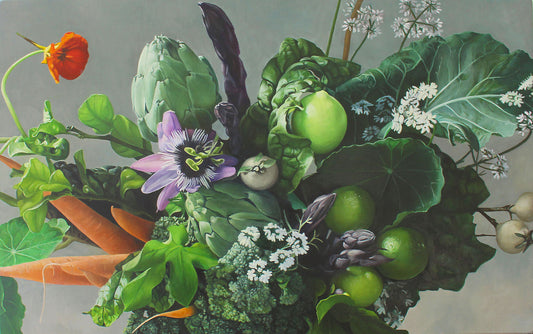 Garden salad, passionflower, lime